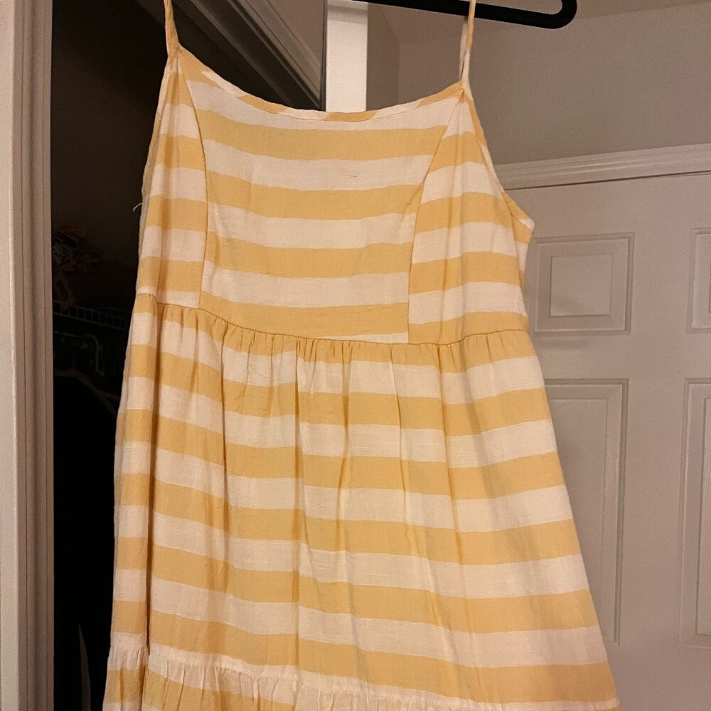 White & Yellow Striped Sundress (Altar’d State)